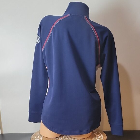 Lauren Ralph Lauren Active Womens Track Jacket XL Blue & White Polyester Blend - Picture 3 of 16
